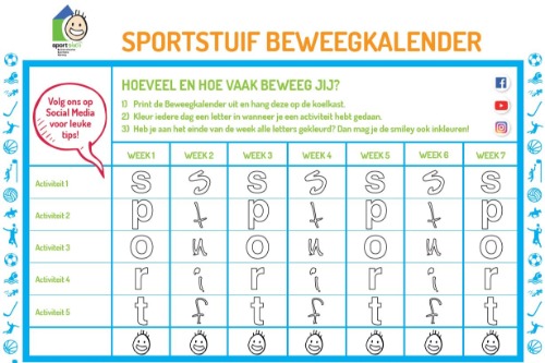 Sportstuif beweegkalender