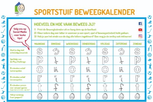 Sportstuif Beweegkalender