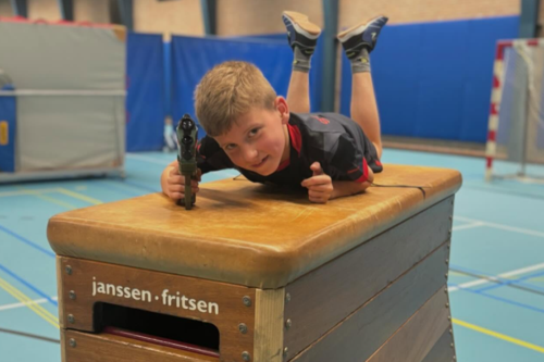 Kinderfeestje Gemert binnen lasergamen gymzaal