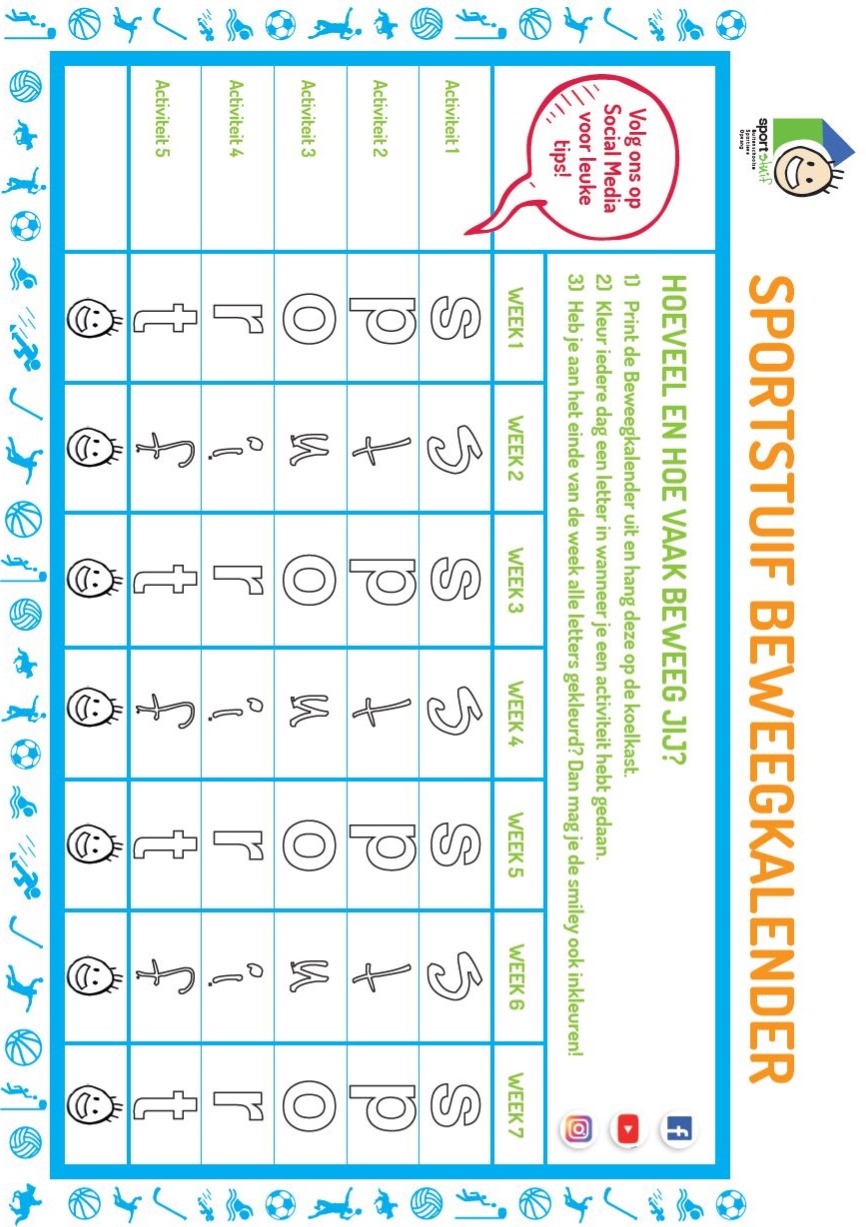 Sportstuif beweegkalender